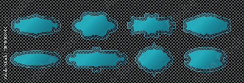 Vintage vector frame borders and cloud speech bubble labels for card templates