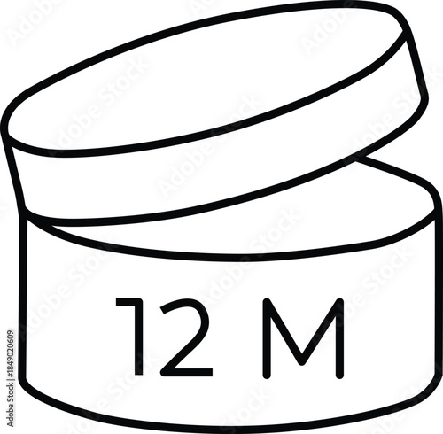 12 months storage container Vector