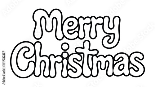 Christmas Greeting Card: a simple illustration of the words Merry Christmas, a warm and joyous message for the festive season.