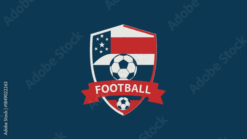 Vector illustration of a vintage badge group featuring the USA state flag button and North Korea national emblem stamps as country sign icons for a world football map design