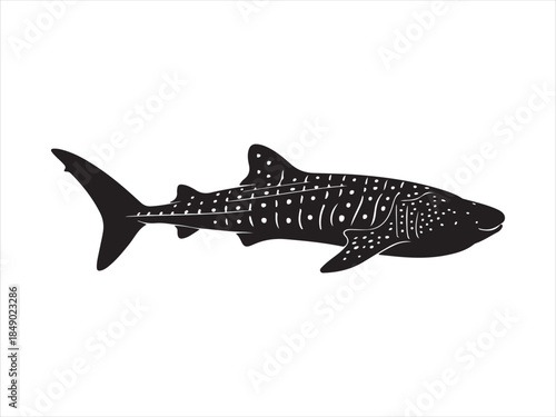 shark silhouette vector, silhouette of a shark vector illustration