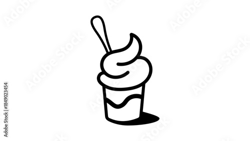 Yogurt symbol, black isolated silhouette