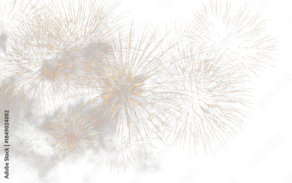 Fototapeta premium Holiday Fireworks PNG Vibrant Salute Explosion