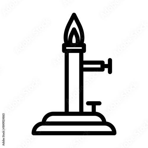 Bunsen burner line icon