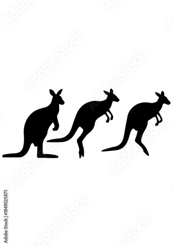 Kangaroo animal vector, kangaroo animal creative art, kangaroo silhouettes, kangaroo vector design isolated