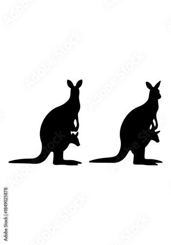 Kangaroo animal vector, kangaroo animal creative art, kangaroo silhouettes, kangaroo vector design isolated