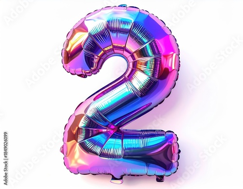 Shiny, iridescent number 