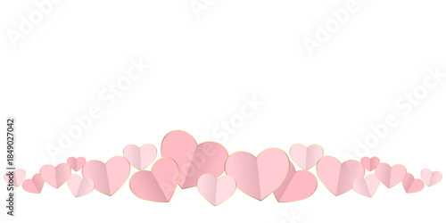 valentine's background vector abstract pink love with paper style illustration