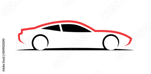 Modern Red and White Car