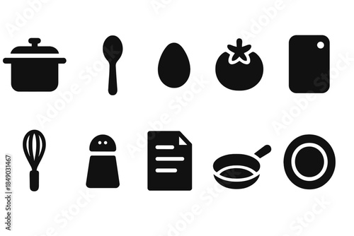 Cooking, kitchen filled icon set. Culinary, food preparation icons collection