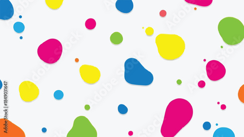 Colorful Abstract Paint Splatter Blobs Seamless Vector Pattern Background