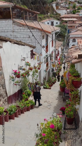 Calle Siete Borreguitos Flower Street in Cusco