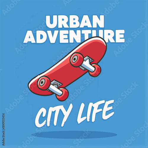 Urban Adventure City Life Skateboard Graphic Tee