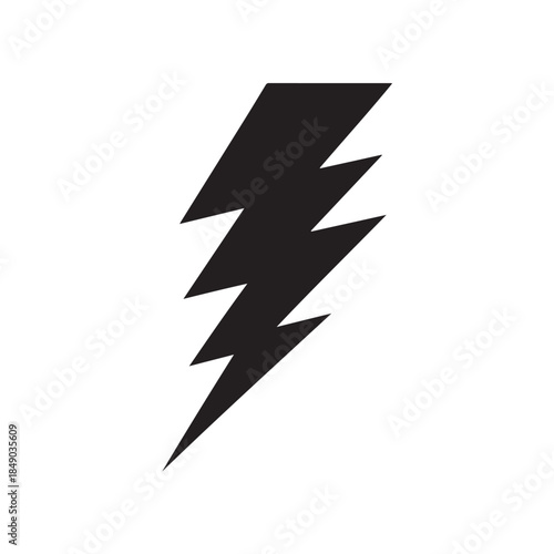 Black Color Lightning bolt illustration Silhouette Vector Illustration, Solid White Background (2).eps