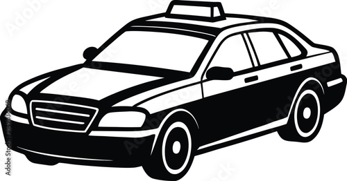 Taxi Cab Vector Icon - City Transportation and Public Transport Silhouette