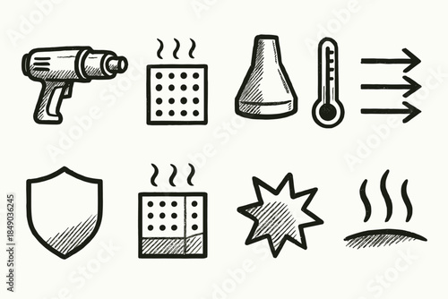 Science, lab equipment sketch icon set. Chemistry, research tools outline collection