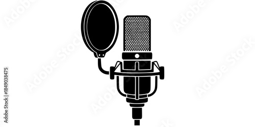 Condenser Microphone with Pop Filter Gear Silhouette