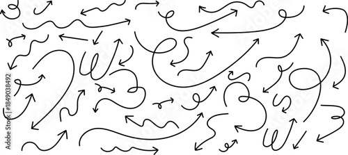 Collection of arrows on white background