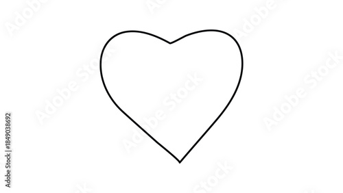 Heart continuous line drawing. Single hand drawn contour heart for design love, romance, greeting wedding. Shape one heart lineart. Simple icon. Fashion heart isolated on white background.