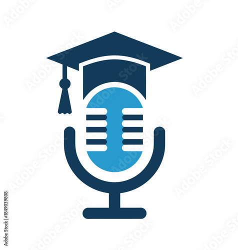 Education Podcast Microphone Icon Design