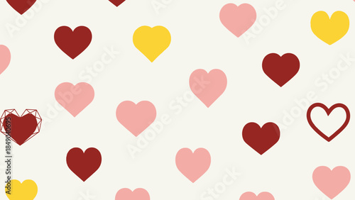 Seamless Pattern of Colorful Hearts for Romantic and Joyful Background
