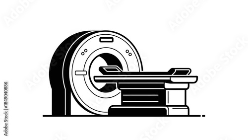 Medical MRI Machine Diagnostic Imaging Device Isolated White Background