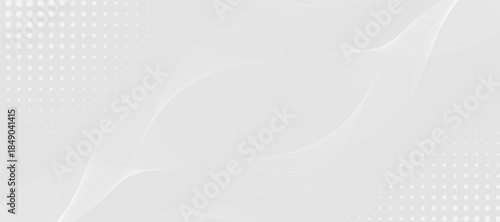 Abstract grey background with glowing flow wavy lines. Futuristic technology concept. Dynamic waves elements. Suit for cover, poster, banner, flyer, brochure, website, header