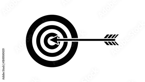 Precision in Vision: The arrow strikes the target's center, a clear metaphor for laser focus, strategic planning, and the attainment of goals. A symbol of accuracy and unwavering intent.