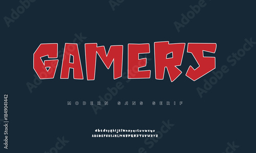Gamers Minimal modern logo alphabet fonts. Typography minimalist urban sana serif digital fashion future creative logos fonts. vector illustration
