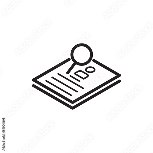 Workplace audit icon symbolizing site inspection, compliance review, and office safety, representing HR workspace evaluation, environmental standards, desk monitoring, and risk management.