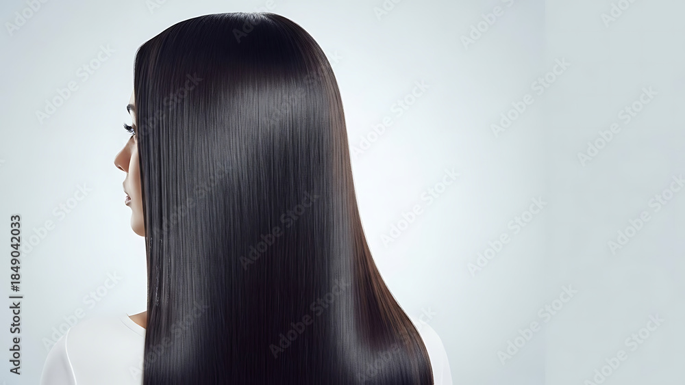 Fototapeta premium Hair Long Straight Black
