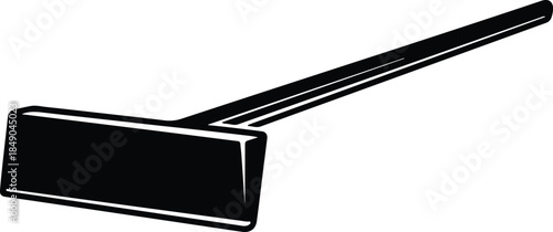 Silhouette garden hoe flathead tool equipment simple design Vector Illustration