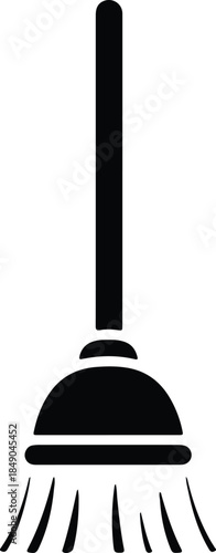 Silhouette of a broom for cleaning Vector Illustration