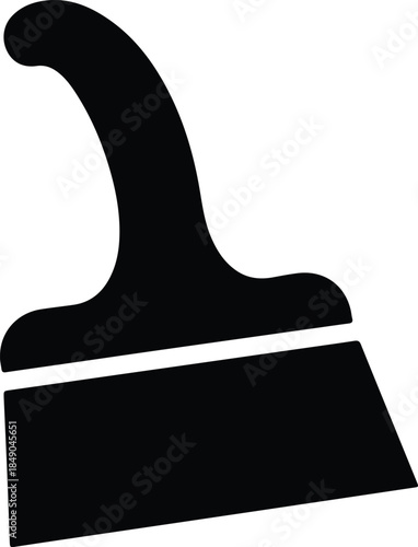 Silhouette of a flexible putty knife tool for construction Vector Illustration