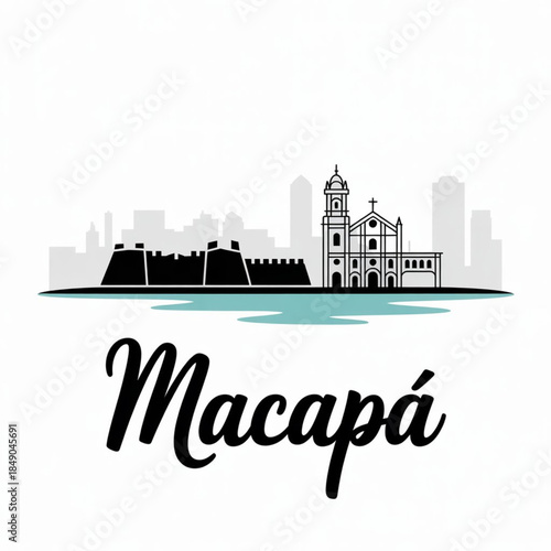 Macapá Skyline Silhouette — An Equatorial Capital on the Amazon River Brazil Vector Illustration
