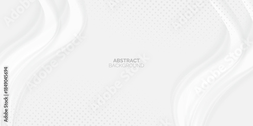 Abstract white wave background. Clean soft texture. Minimalist design. Modern concept. Suit for cover, banner, flyer, poster, booklet, brochure, website