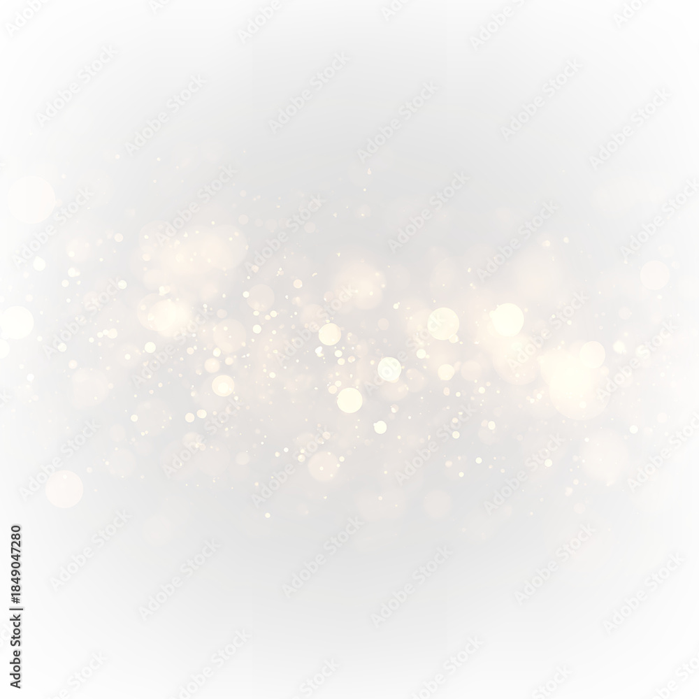 Fototapeta premium Golden bokeh sparkle dust light explosion overlay. PNG