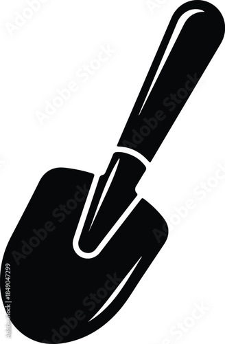 Silhouette small garden hand trowel tool vector illustration