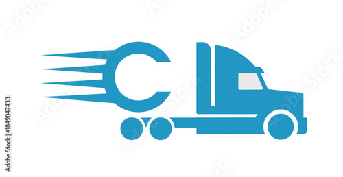 Blue Truck with Magnetic Trailer