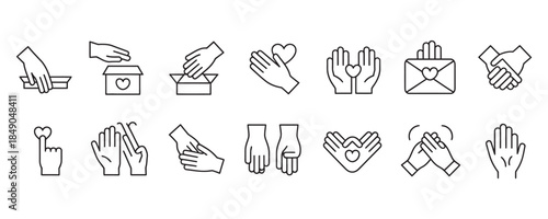 Minimalist line icons for business communication and support