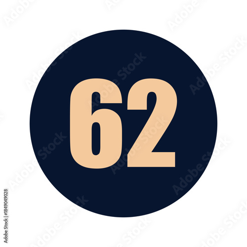 a number 61 on a blue background icon vector design