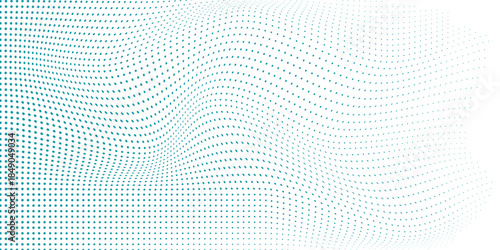 Transparent Dot Vector Gradient Blue Color Halftone Background Staggered Dots Pattern Abstract