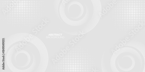 grey abstract background with glowing circles. Swirl circular lines element. Futuristic technology concept. Suit for banner, brochure, presentation, corporate, cover, poster, website
