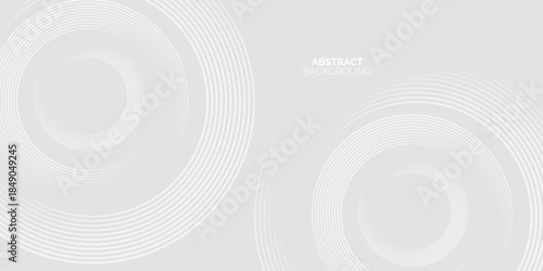 grey abstract background with glowing circles. Swirl circular lines element. Futuristic technology concept. Suit for banner, brochure, presentation, corporate, cover, poster, website