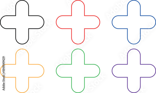 Add and Remove UI Element Icon Set with Green, Red, Yellow Symbols, Circular Button Design, Positive vs Negative Concept, Pros and Cons Indicator, Vector Illustration on Transparent PNG