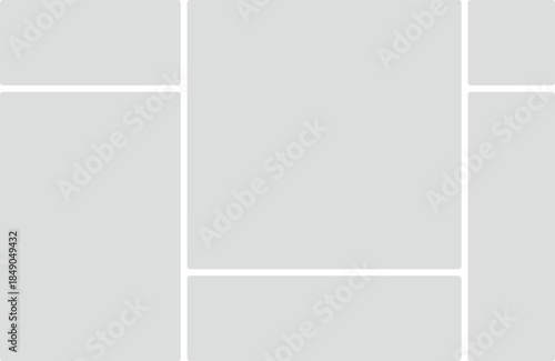 Abstract Gray Background With Rounded Rectangular Frames In A Grid Layout Keywords: abstract, background, gray, rounded, rectangles, frames, grid