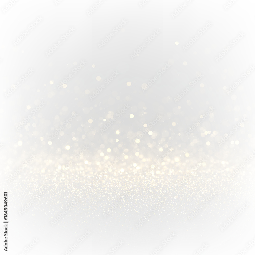 Fototapeta premium Golden bokeh sparkle dust light explosion overlay. PNG