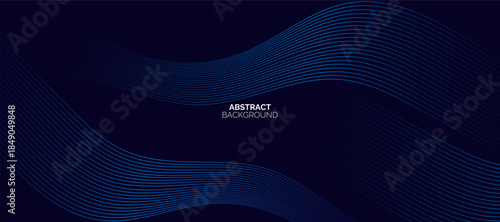 Futuristic abstract background with glowing blue wave on dark background. Digital future technology concept. Suit for banner, brochure, presentation, corporate, cover, poster, website