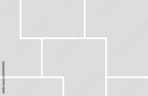 Geometric Grid Layout with Rounded Corners and Light Gray Panels Keywords: grid, layout, template, design, background, geometric, pattern, abstract