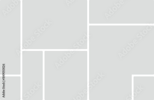 Geometric Grid Layout with Rounded Rectangles and Light Gray Background template
